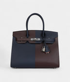 HMCasaque BK Sellier 30 Rouge Sellier and Bleu Indigo Epsom Palladium Hardware