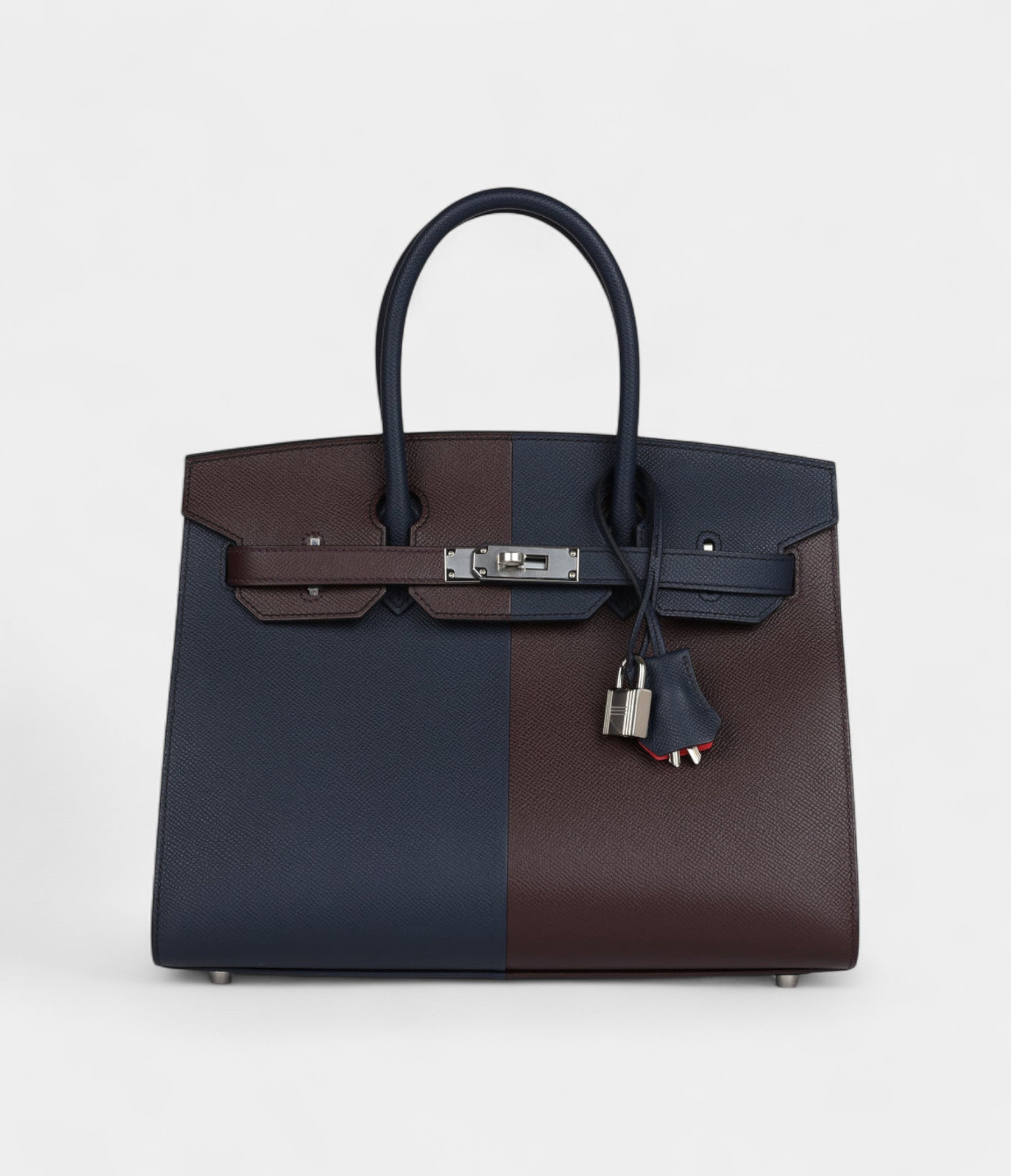 HMCasaque BK Sellier 30 Rouge Sellier and Bleu Indigo Epsom Palladium Hardware