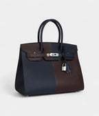 HMCasaque BK Sellier 30 Rouge Sellier and Bleu Indigo Epsom Palladium Hardware
