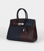 HMCasaque BK Sellier 30 Rouge Sellier and Bleu Indigo Epsom Palladium Hardware