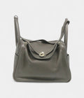 Hermes Clemence Leather Lindy 30 Shoulder Bag Silver Buckle Shoulder Bag