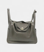 Hermes Clemence Leather Lindy 30 Shoulder Bag Silver Buckle Shoulder Bag