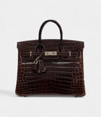 Hermes Cocoan Shiny Niloticus Crocodile BK 25 Palladium Hardware