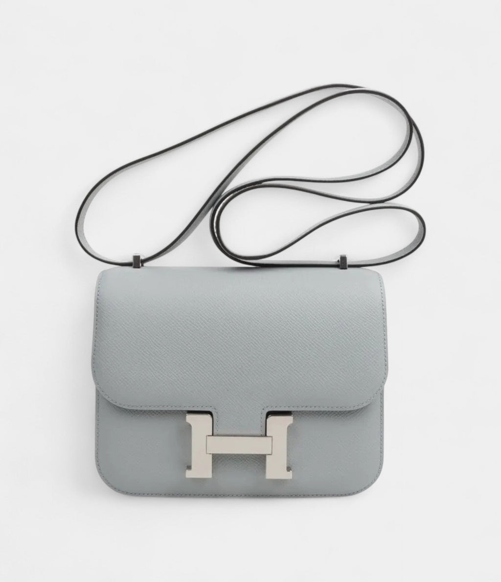 Hermes Constance 18 Bag Blue Glacier Epsom Palladium Hardware New