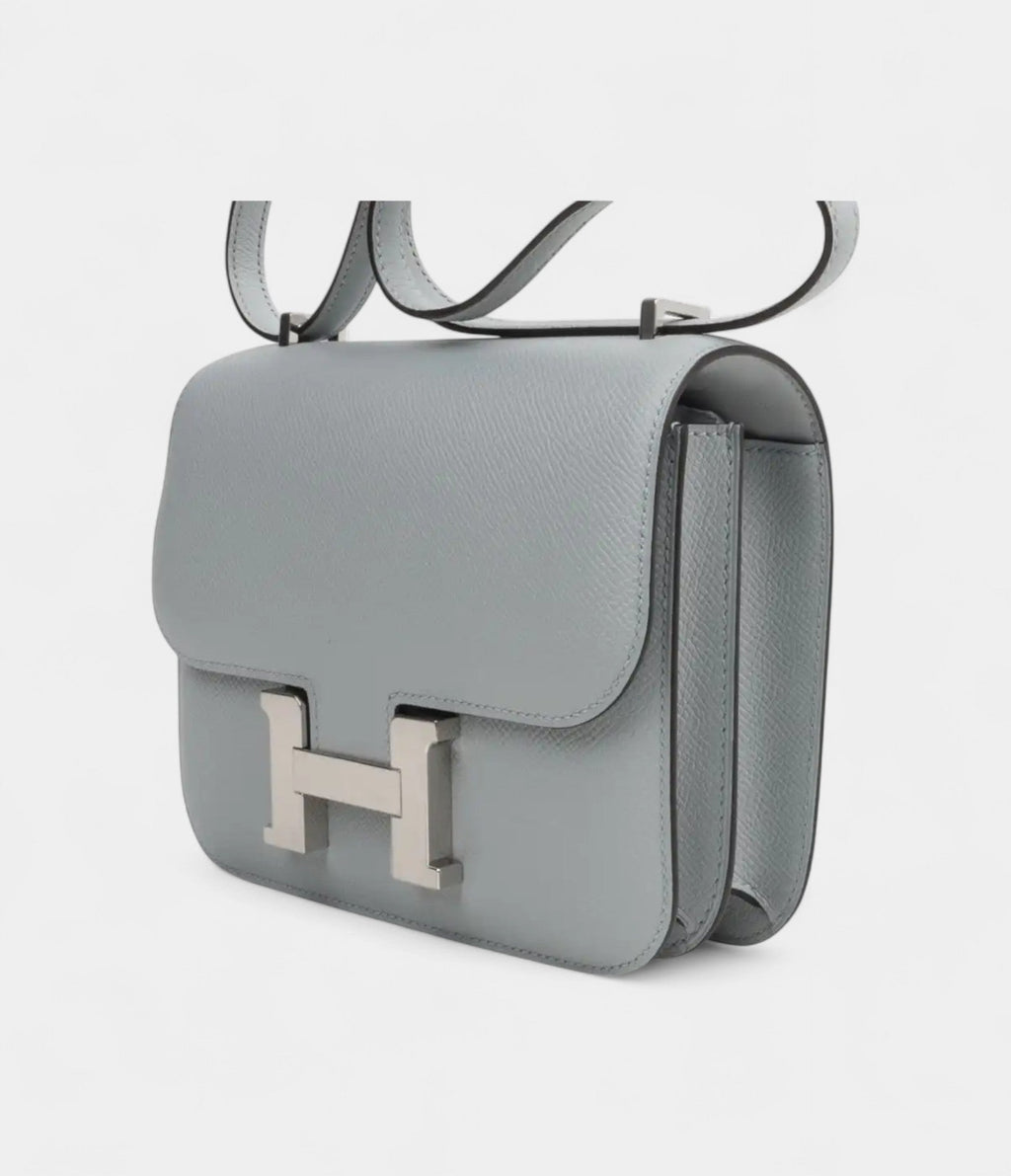 Hermes Constance 18 Bag Blue Glacier Epsom Palladium Hardware New