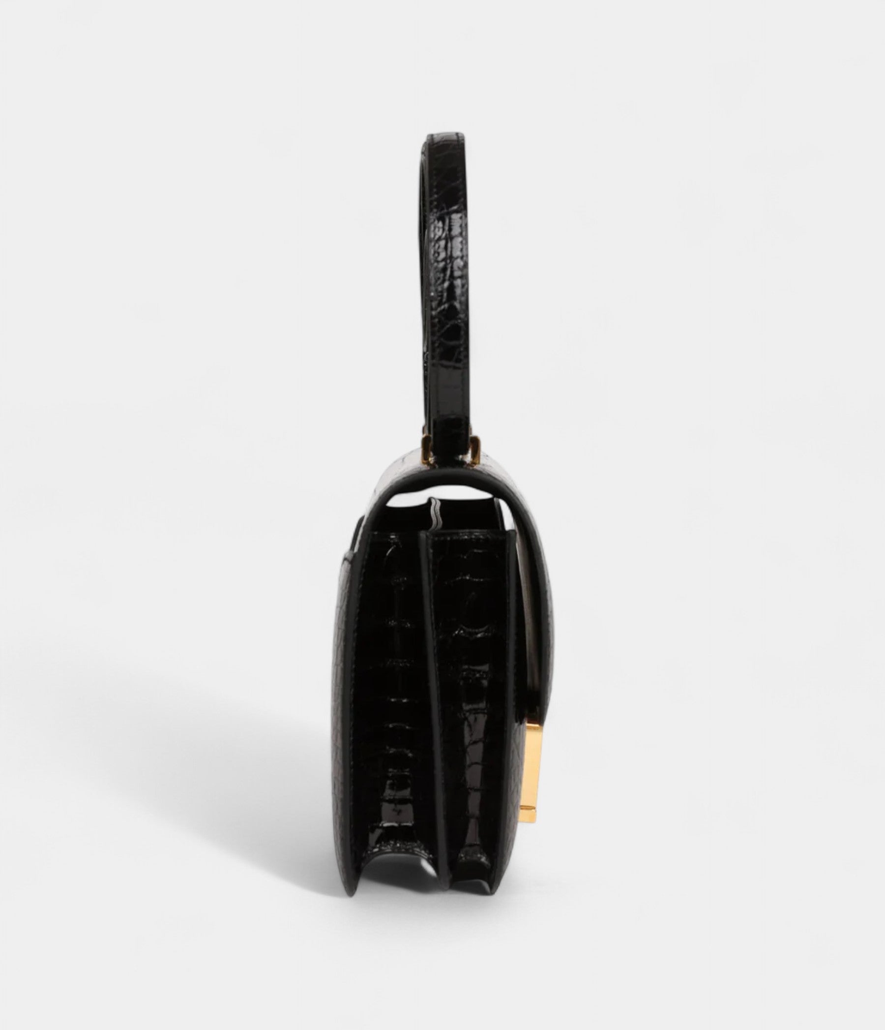 HMConstance 18 Black Shiny Alligator Gold Hardware