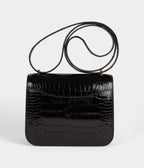 HMConstance 18 Black Shiny Alligator Gold Hardware