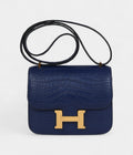 HMConstance 18 Bleu Saphir Matte Alligator Gold Hardware