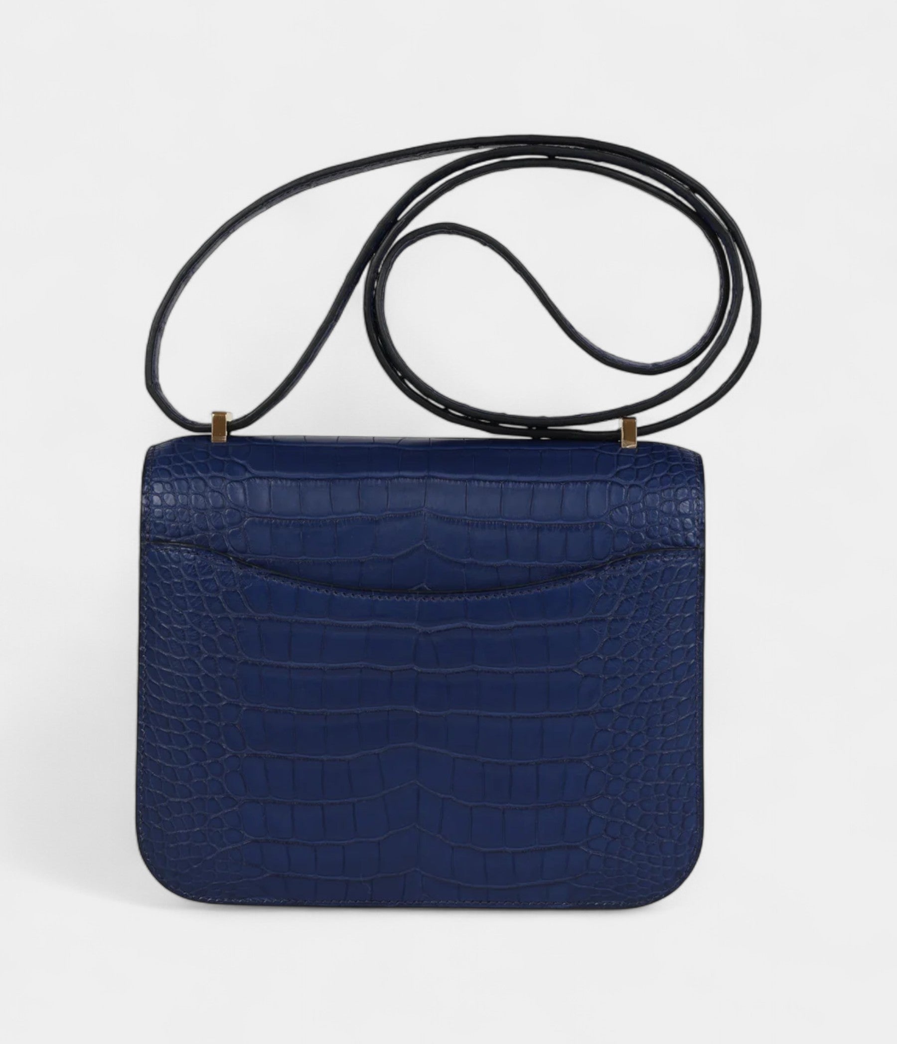 HMConstance 18 Bleu Saphir Matte Alligator Gold Hardware