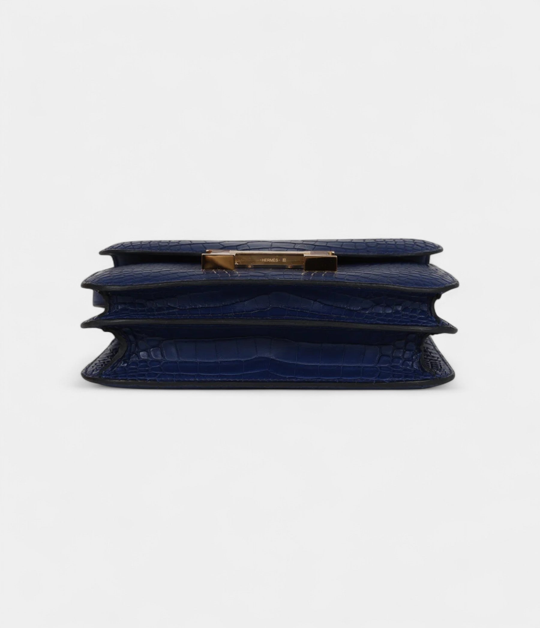 HMConstance 18 Bleu Saphir Matte Alligator Gold Hardware