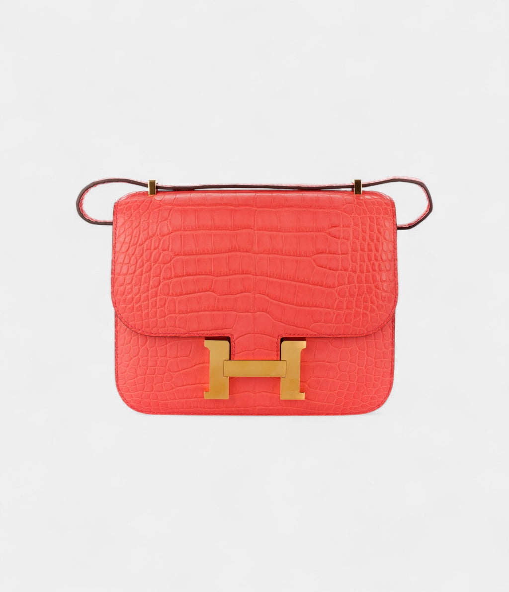 HMConstance 18 Bougainvillea Matte Alligator Gold Hardware