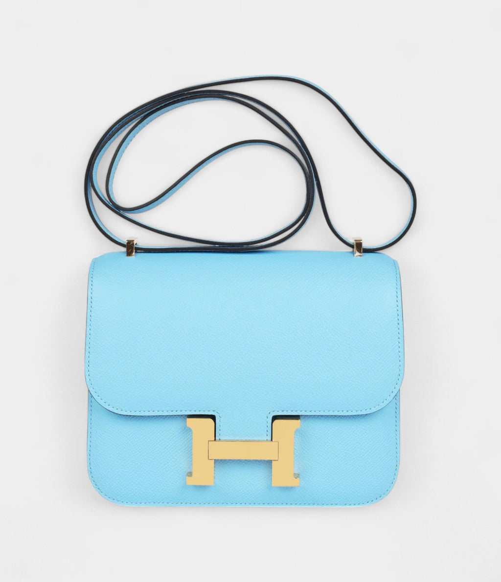 HMConstance 18 Celeste Epsom Gold Hardware
