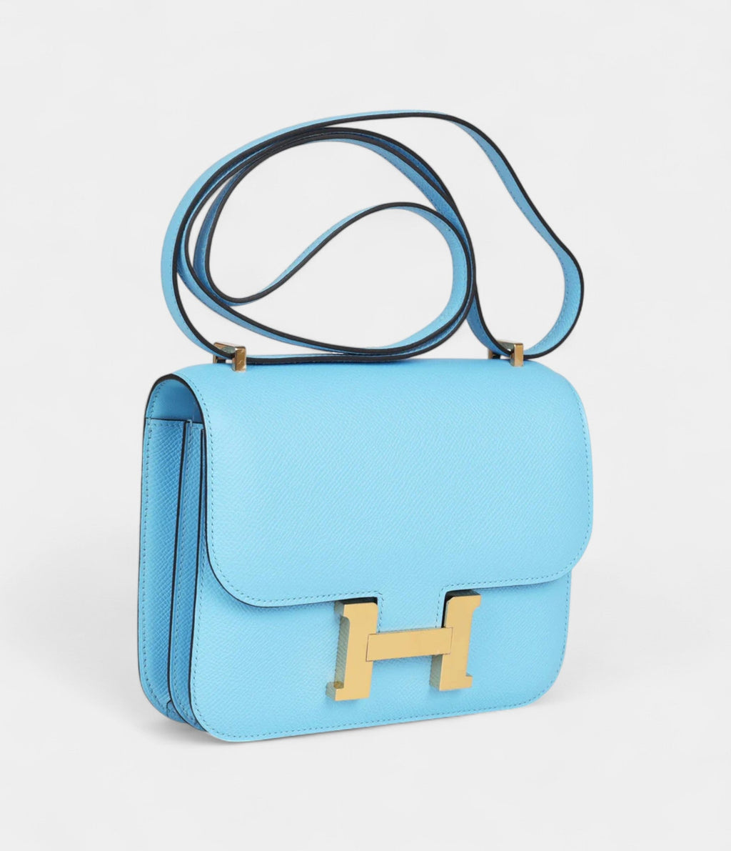 HMConstance 18 Celeste Epsom Gold Hardware