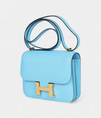 HMConstance 18 Celeste Epsom Gold Hardware