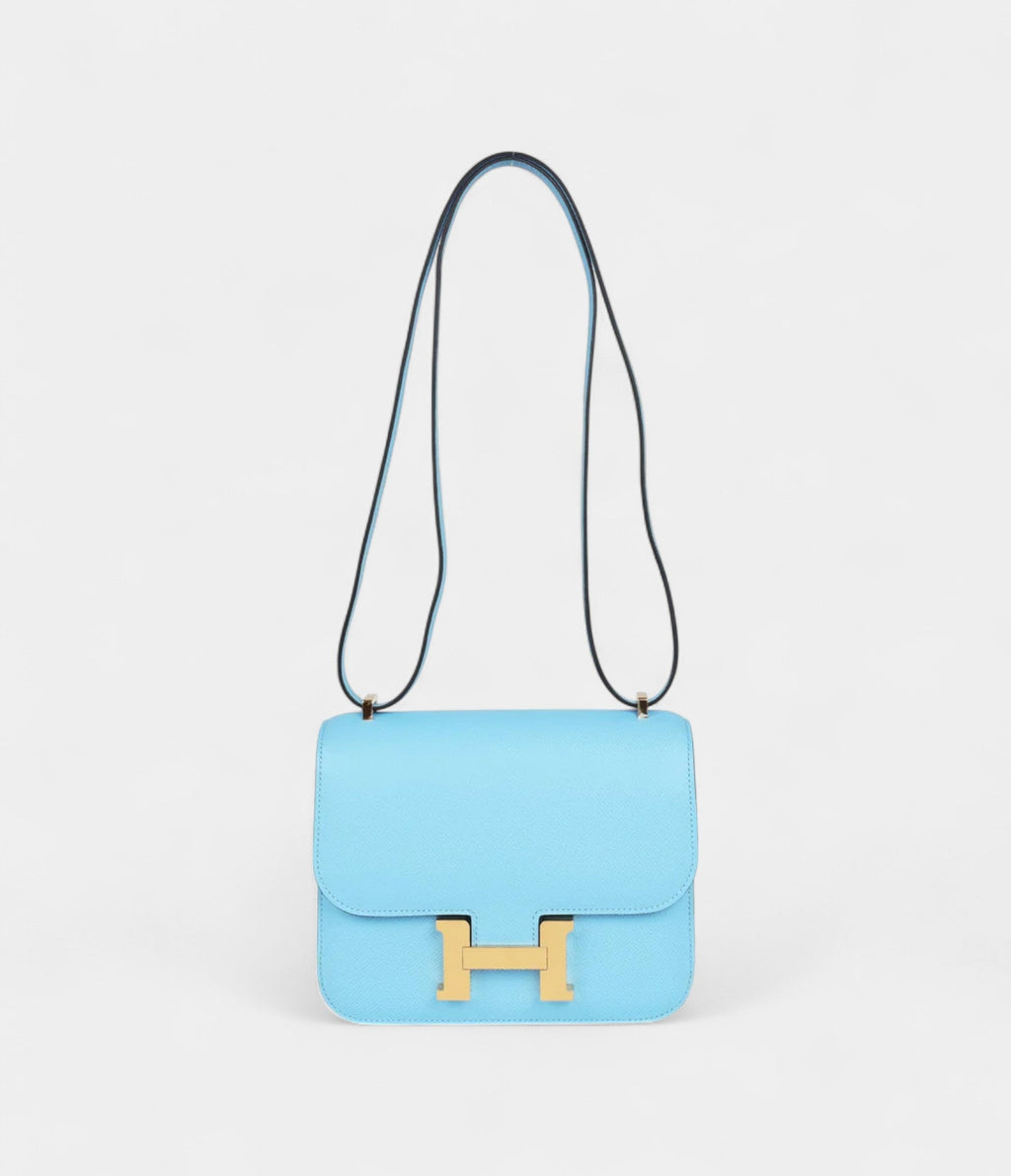 HMConstance 18 Celeste Epsom Gold Hardware