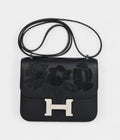 HMConstance 18 "Dancing Flowers" Black Embroidered Swift Palladium Hardware