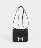 HMConstance 18 "Dancing Flowers" Black Embroidered Swift Palladium Hardware