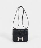 HMConstance 18 "Dancing Flowers" Black Embroidered Swift Palladium Hardware