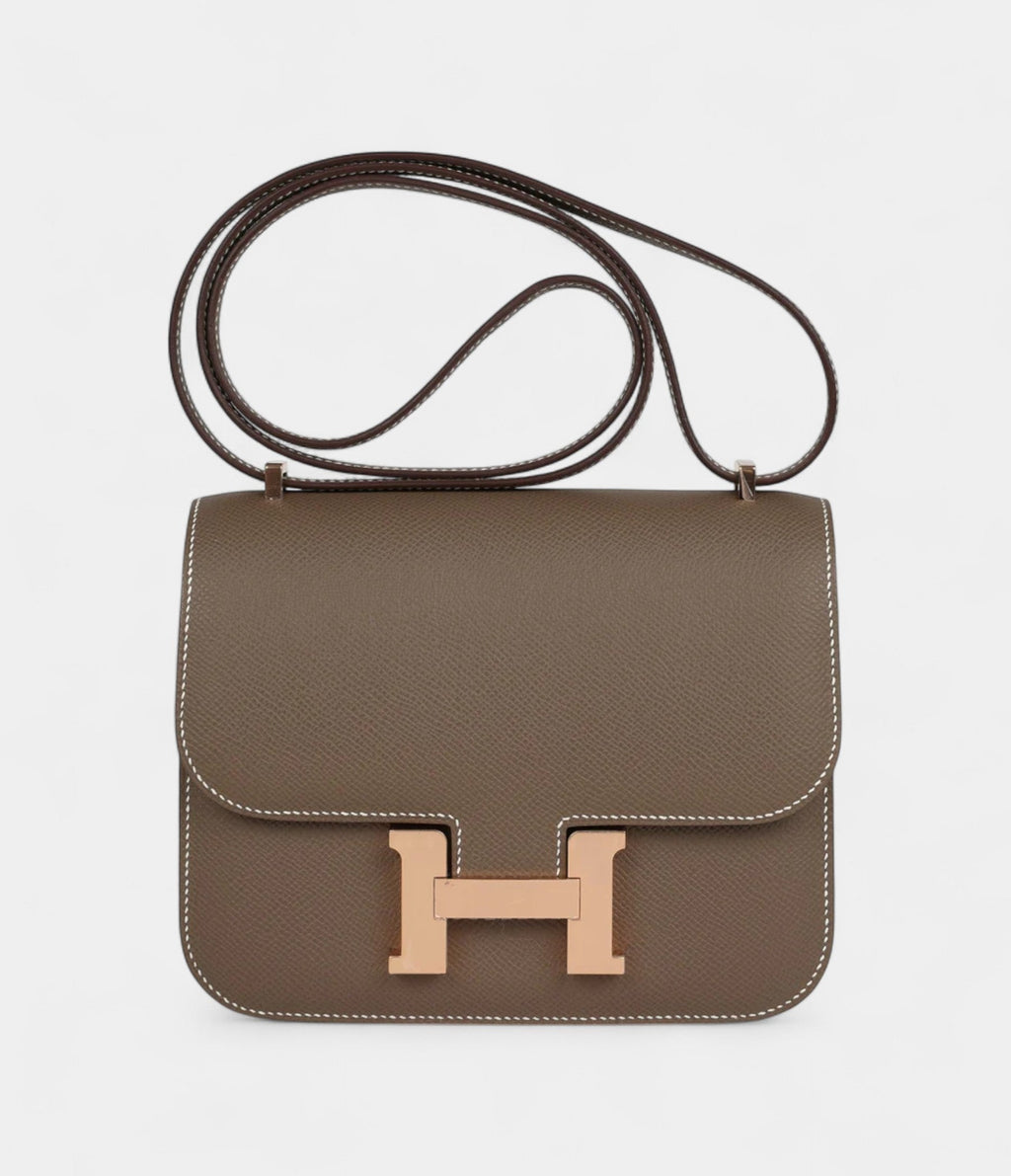 HMConstance 18 Etoupe Epsom Rose Gold Hardware