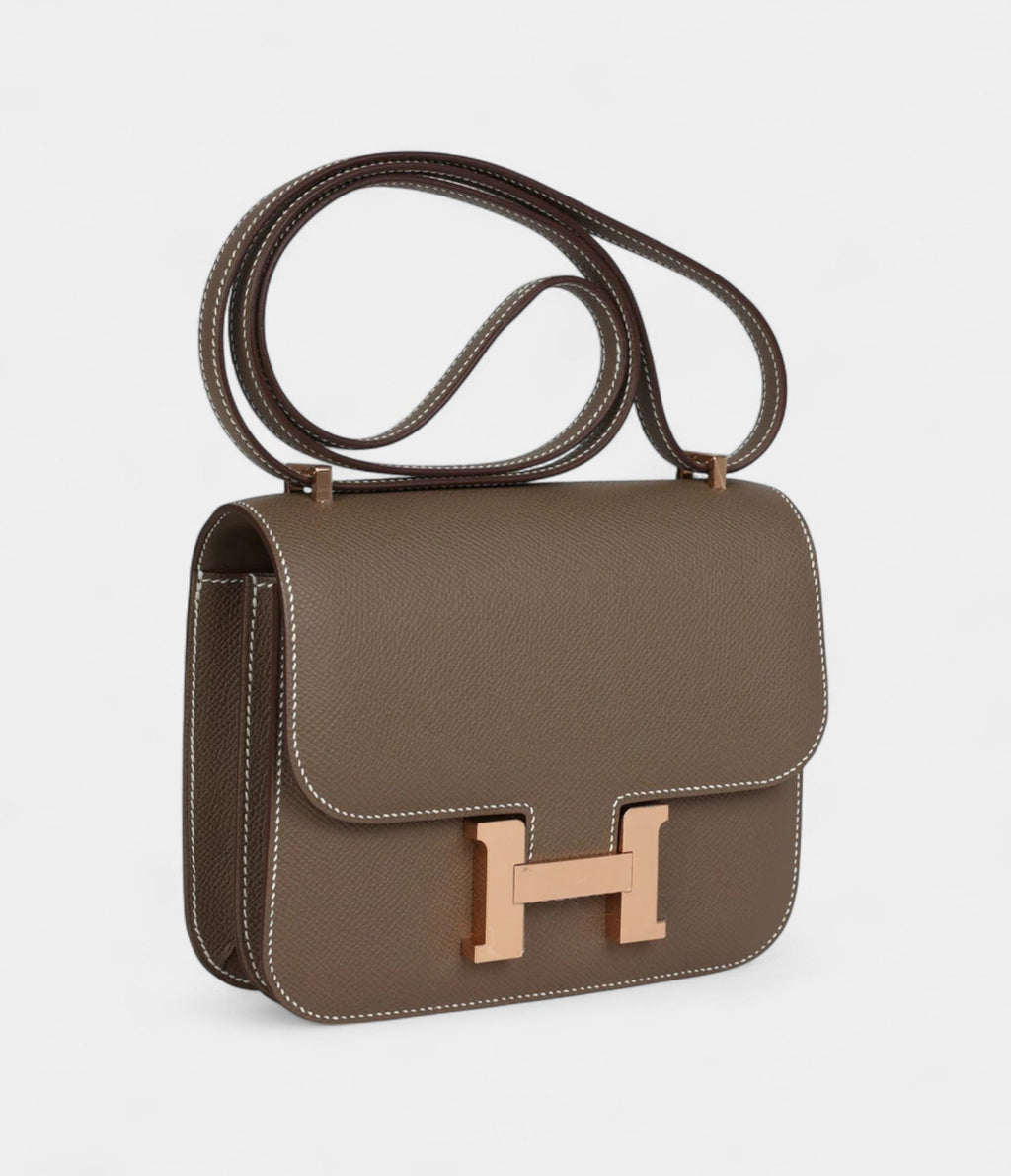HMConstance 18 Etoupe Epsom Rose Gold Hardware