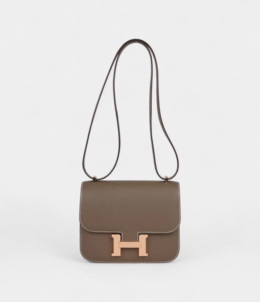 HMConstance 18 Etoupe Epsom Rose Gold Hardware