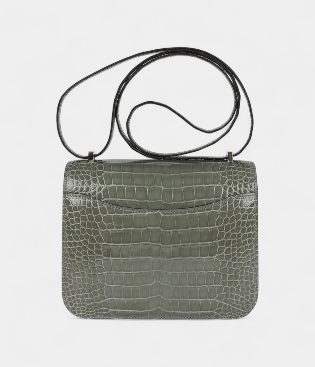 HMConstance 18 Gris Ciment Shiny Alligator Palladium Hardware
