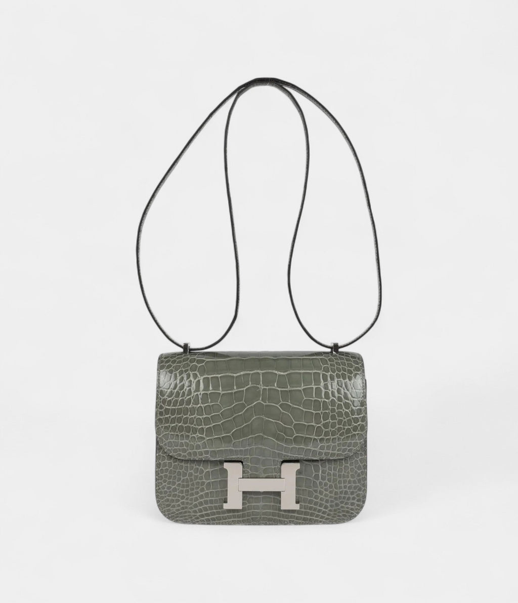 HMConstance 18 Gris Ciment Shiny Alligator Palladium Hardware