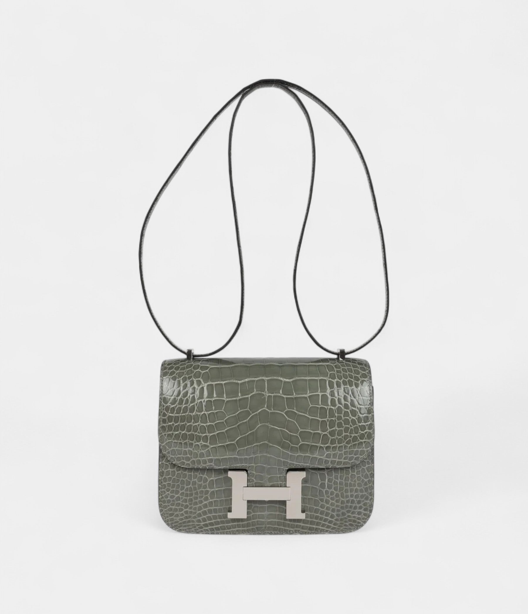 HMConstance 18 Gris Ciment Shiny Alligator Palladium Hardware