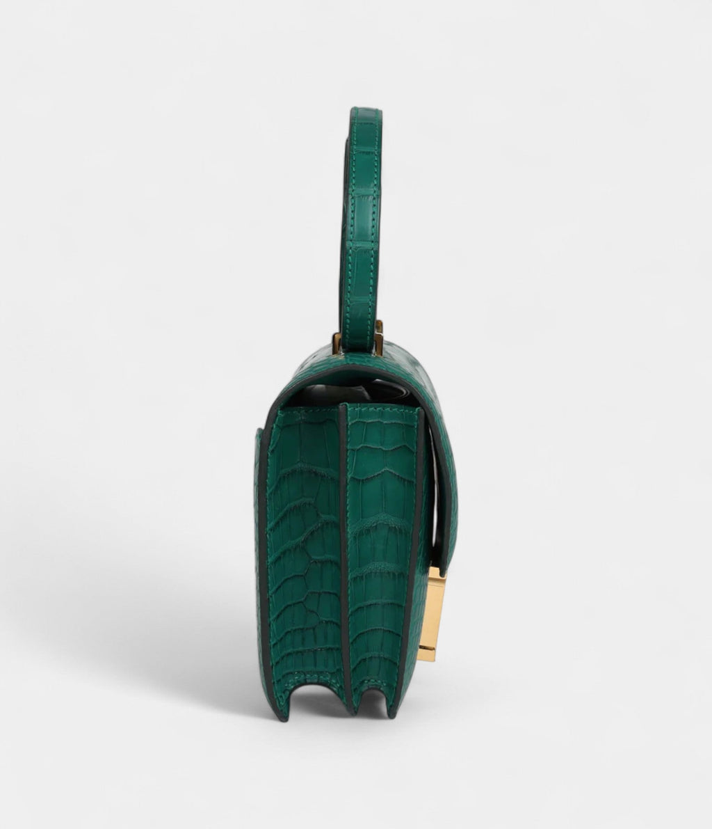 HMConstance 18 Malachite Matte Alligator Gold Hardware