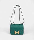 HMConstance 18 Malachite Matte Alligator Gold Hardware