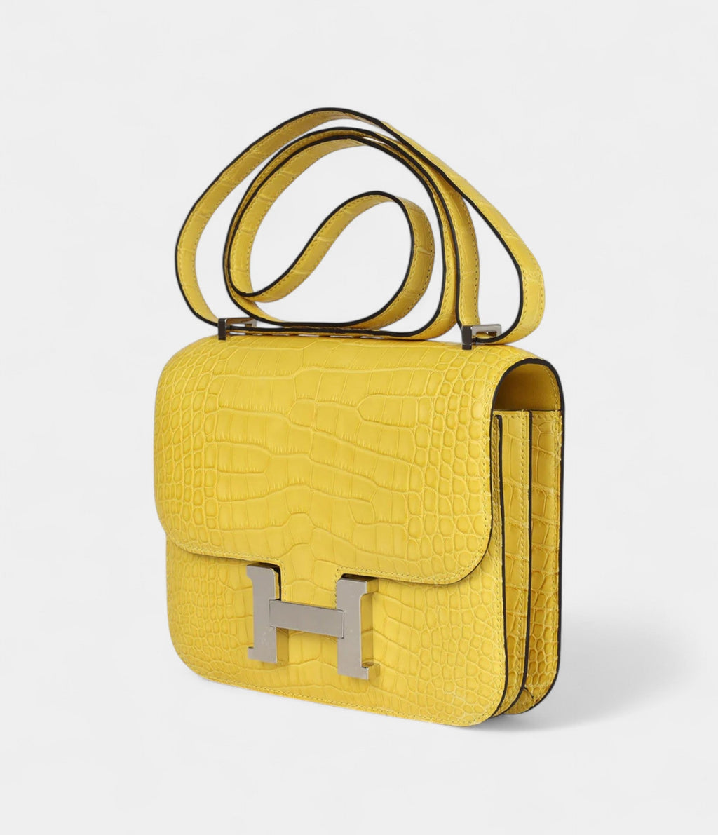 HMConstance 18 Mimosa Matte Alligator Palladium Hardware