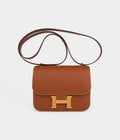 Hermes Constance 18 Mini Bag Gold w/ Gold Hardware Epsom Leather