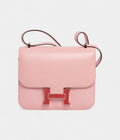 Hermes Constance 18 Mini Bag Rose Sakura Tadelakt Bougainvillea Lizard Buckle