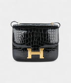 HMConstance 18 Noir / Black Alligator Gold Hardware