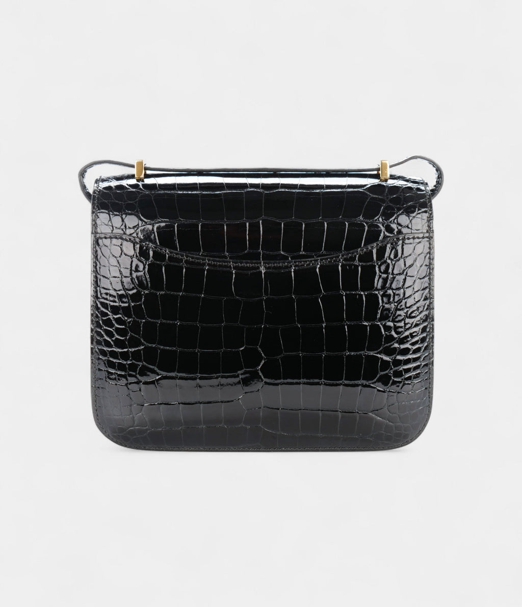 HMConstance 18 Noir / Black Alligator Gold Hardware