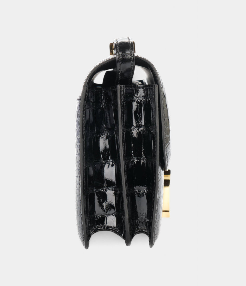 HMConstance 18 Noir / Black Alligator Gold Hardware