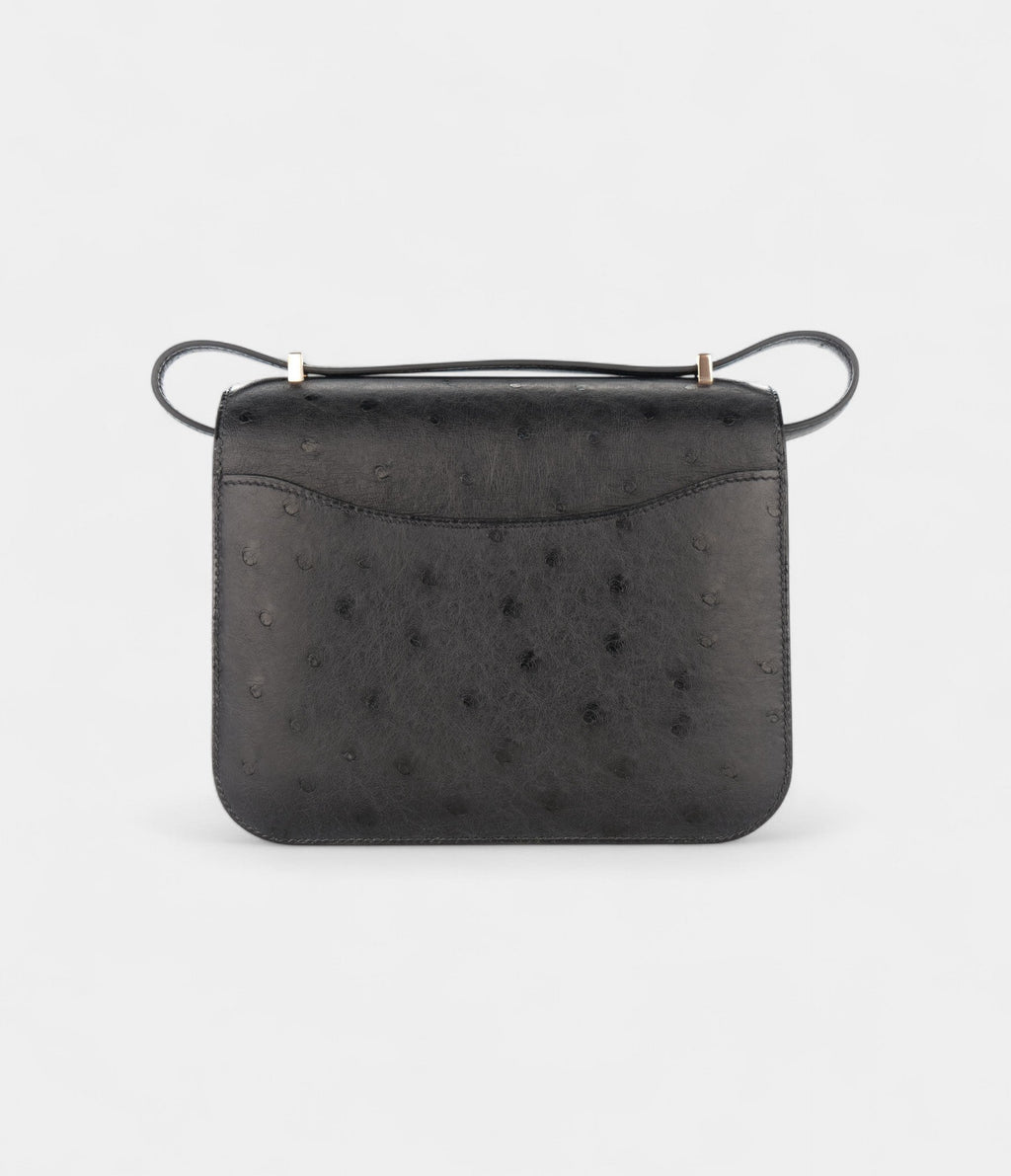 HMConstance 18 Noir / Black Ostrich Rose Gold Hardware