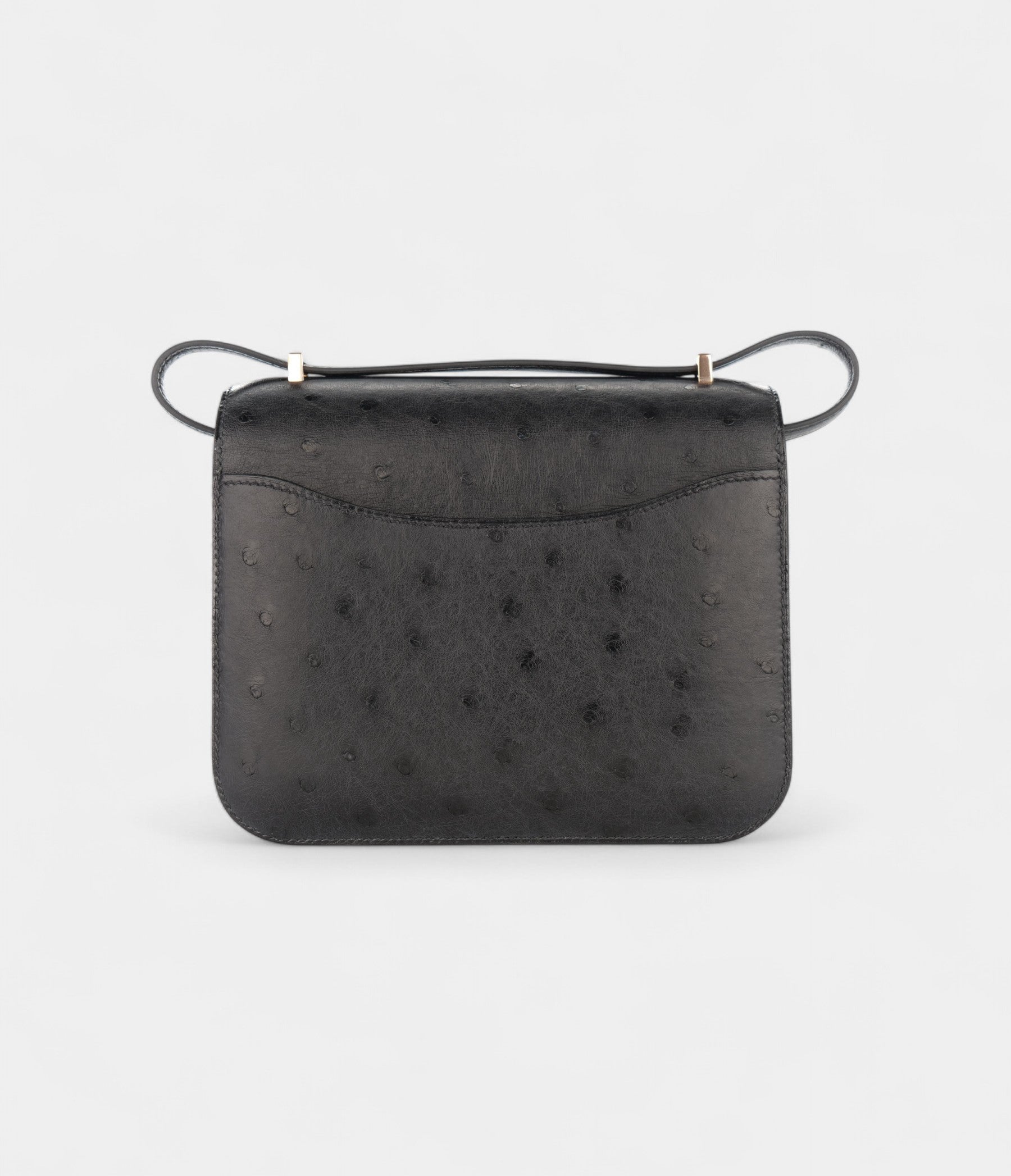 HMConstance 18 Noir / Black Ostrich Rose Gold Hardware