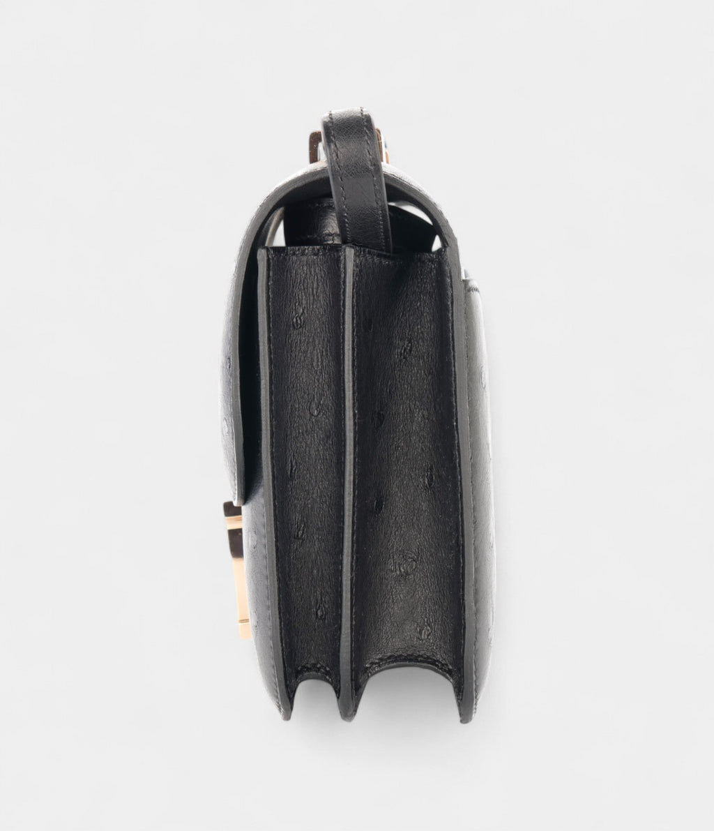 HMConstance 18 Noir / Black Ostrich Rose Gold Hardware