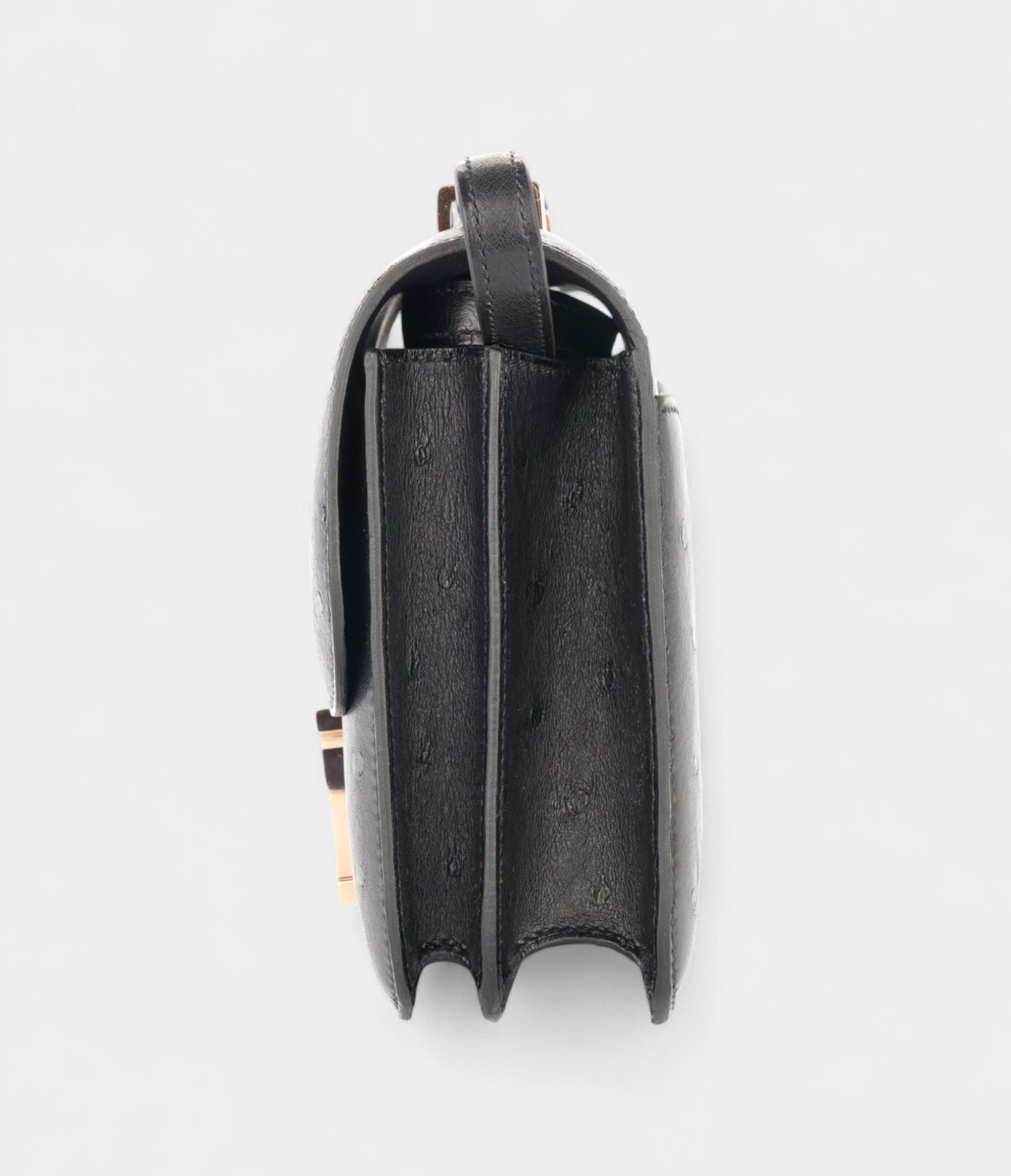 HMConstance 18 Noir / Black Ostrich Rose Gold Hardware