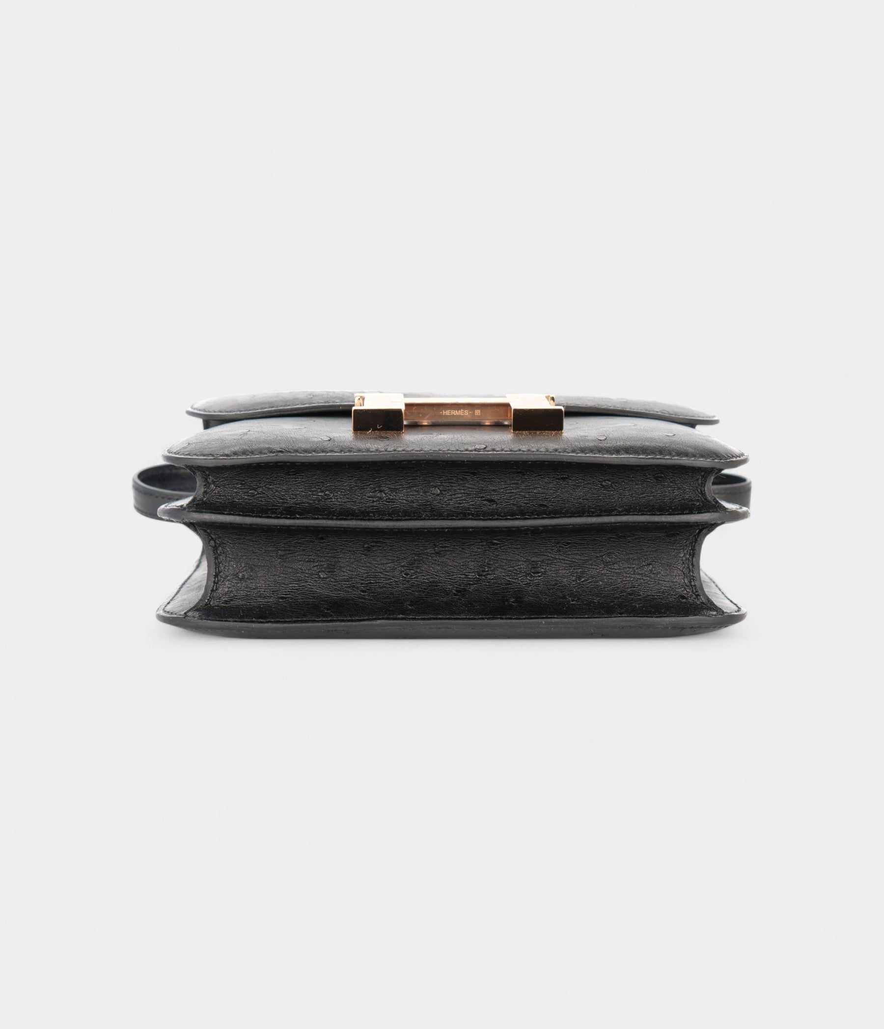 HMConstance 18 Noir / Black Ostrich Rose Gold Hardware