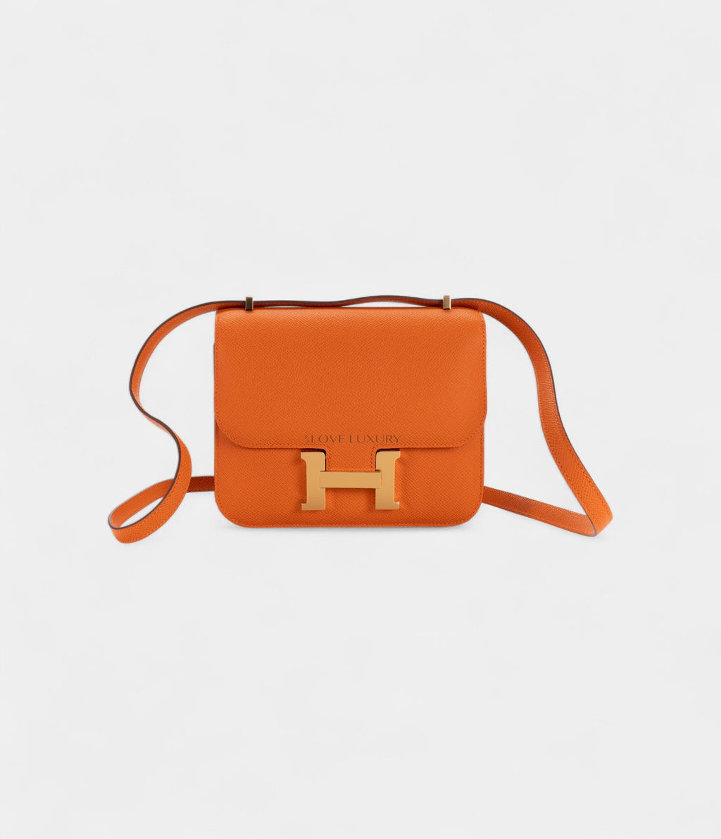 HMConstance 18 Orange Epsom Gold Hardware