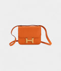 HMConstance 18 Orange Epsom Gold Hardware