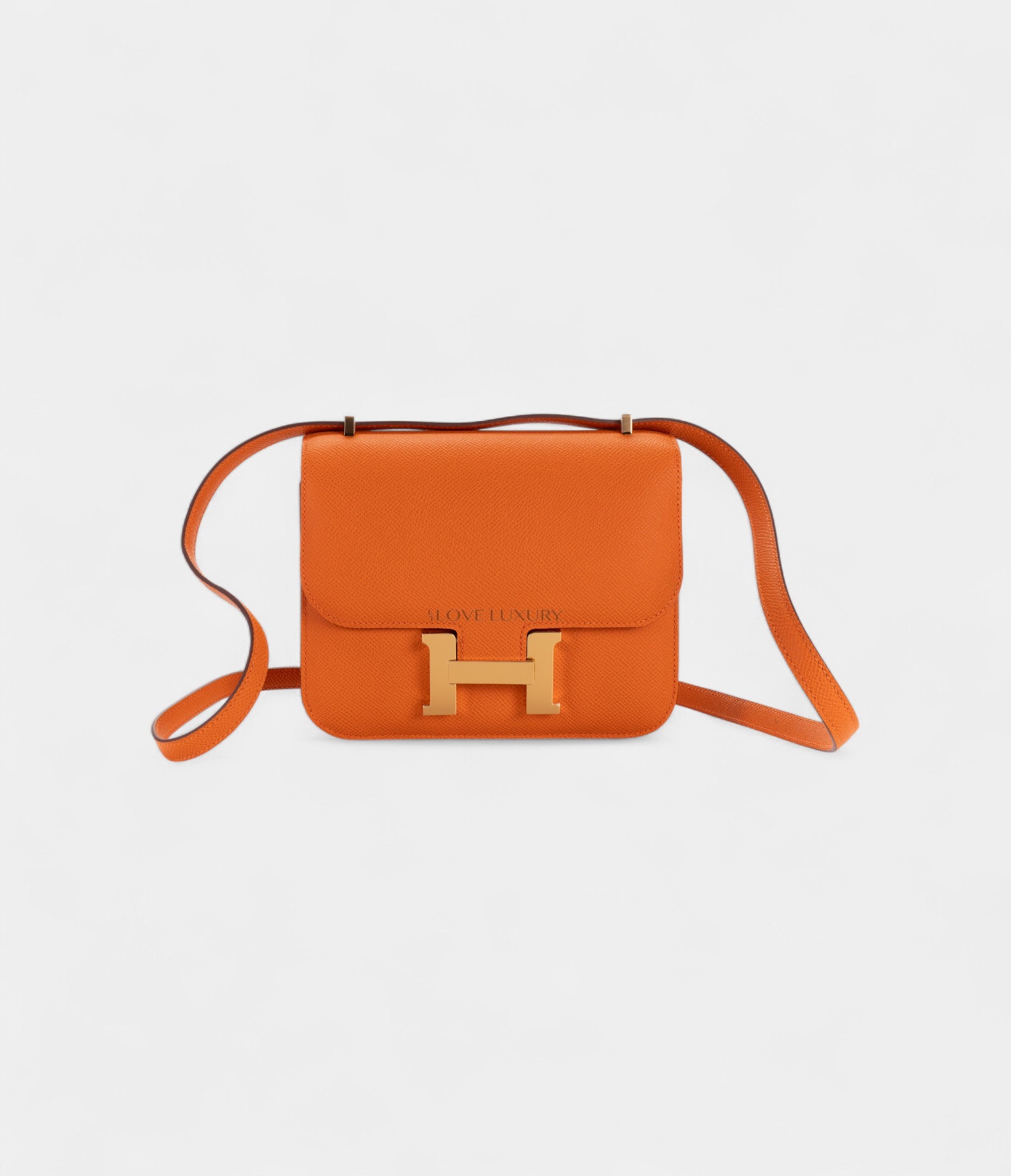 HMConstance 18 Orange Epsom Gold Hardware