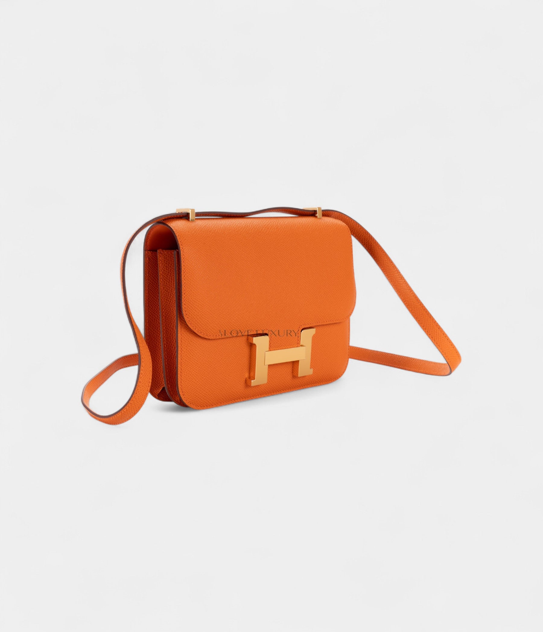 HMConstance 18 Orange Epsom Gold Hardware