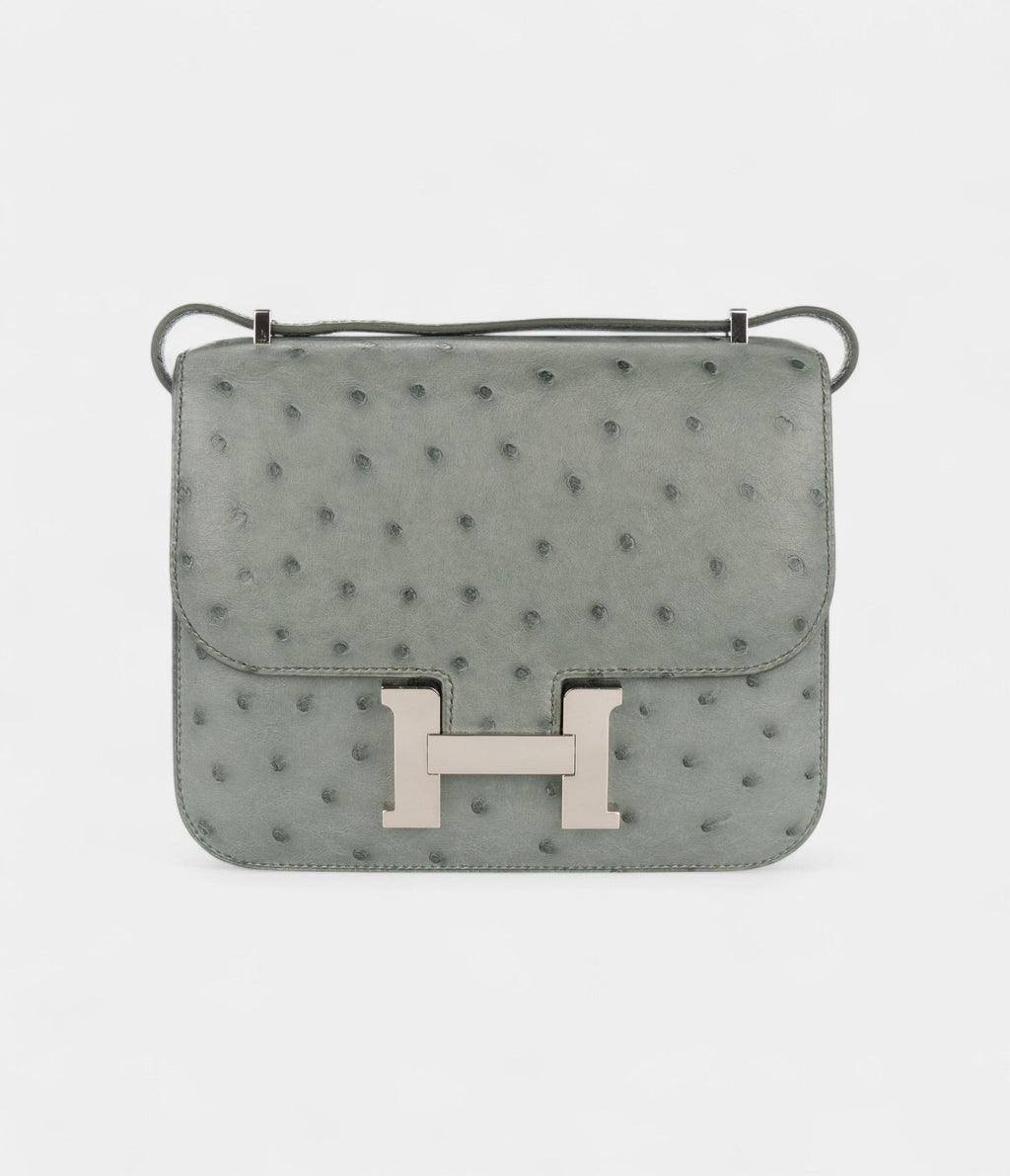 HMConstance 18 Ostrich Vert Amande Palladium Hardware