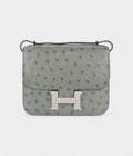 HMConstance 18 Ostrich Vert Amande Palladium Hardware