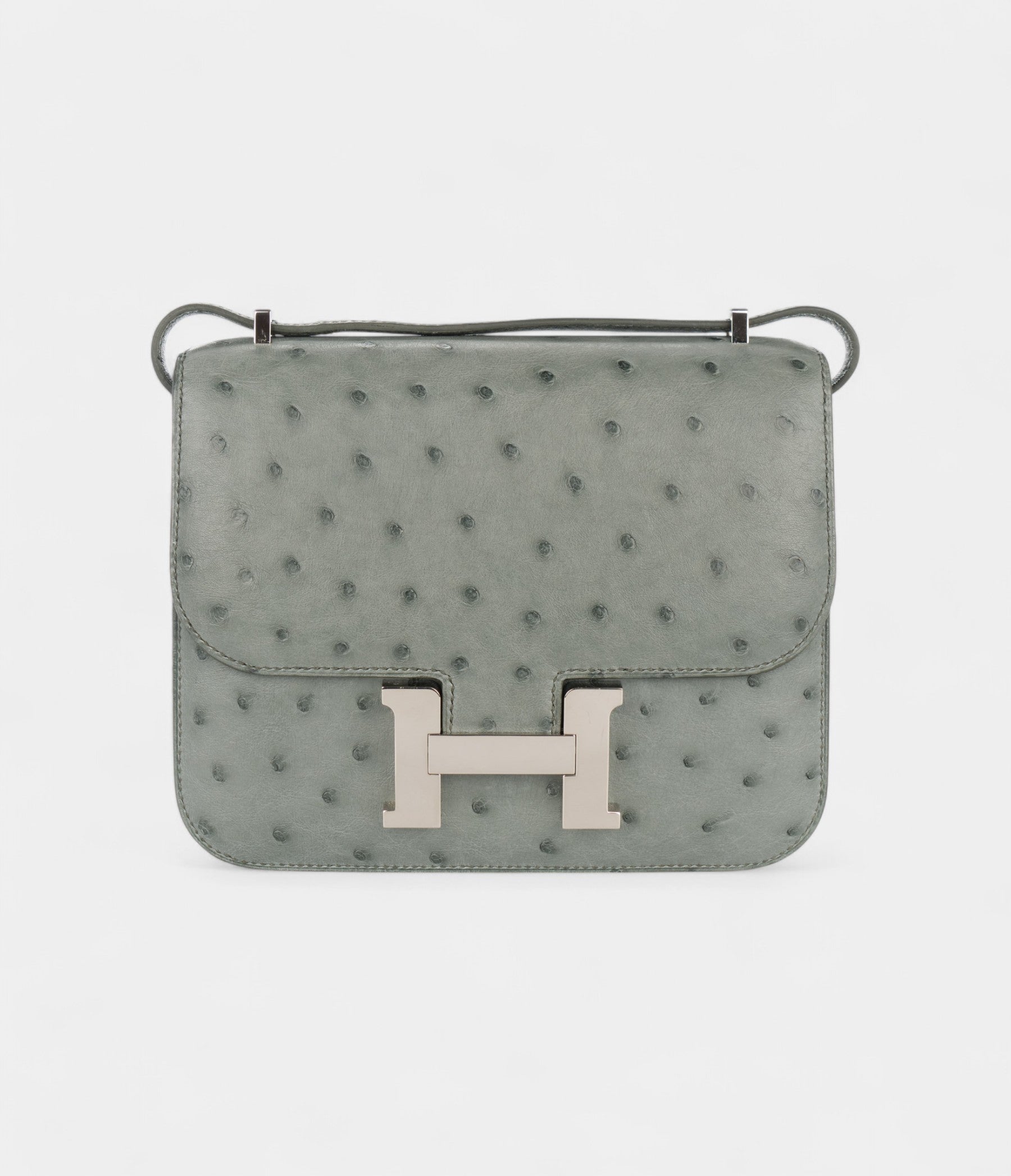 HMConstance 18 Ostrich Vert Amande Palladium Hardware