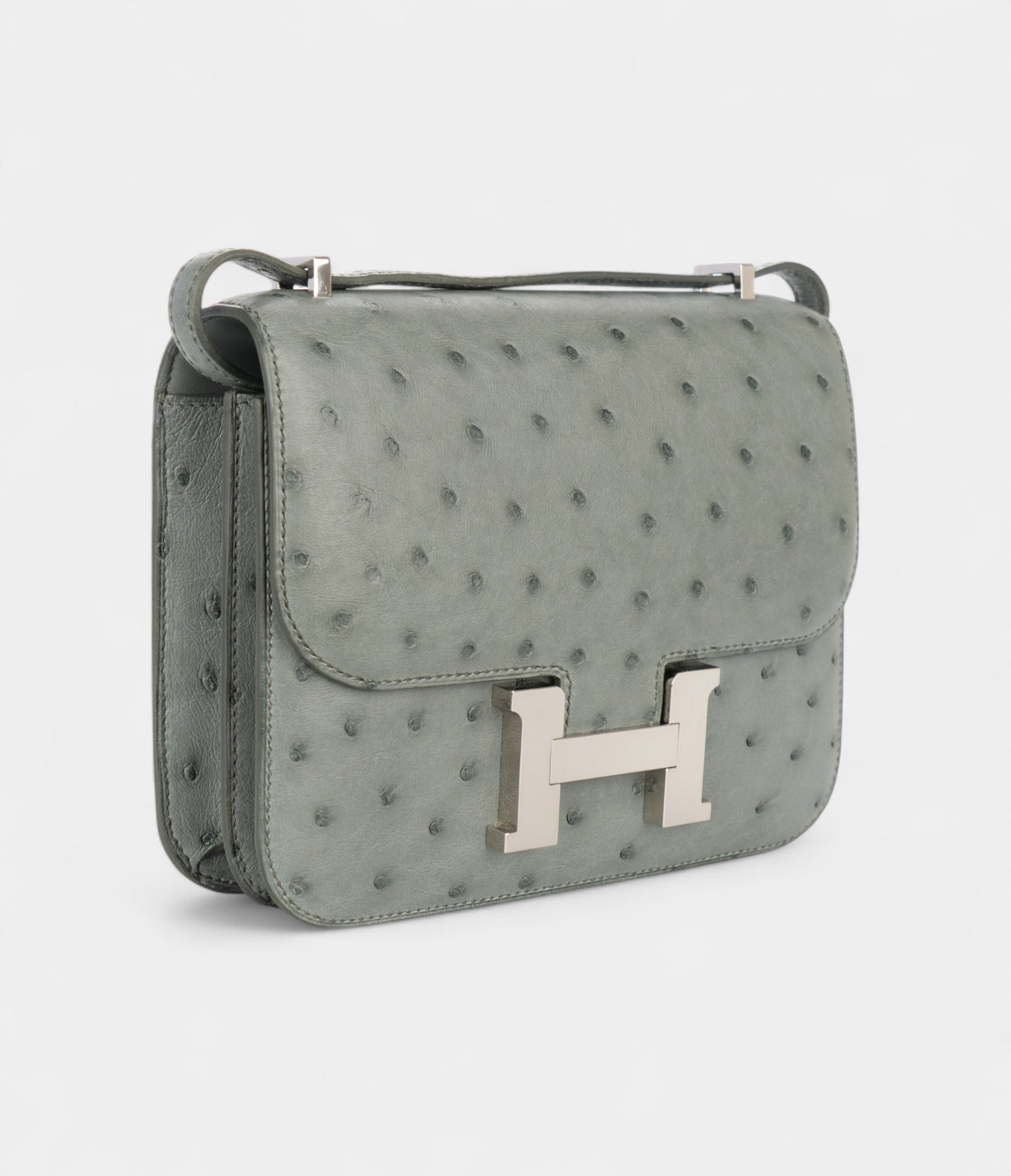 HMConstance 18 Ostrich Vert Amande Palladium Hardware