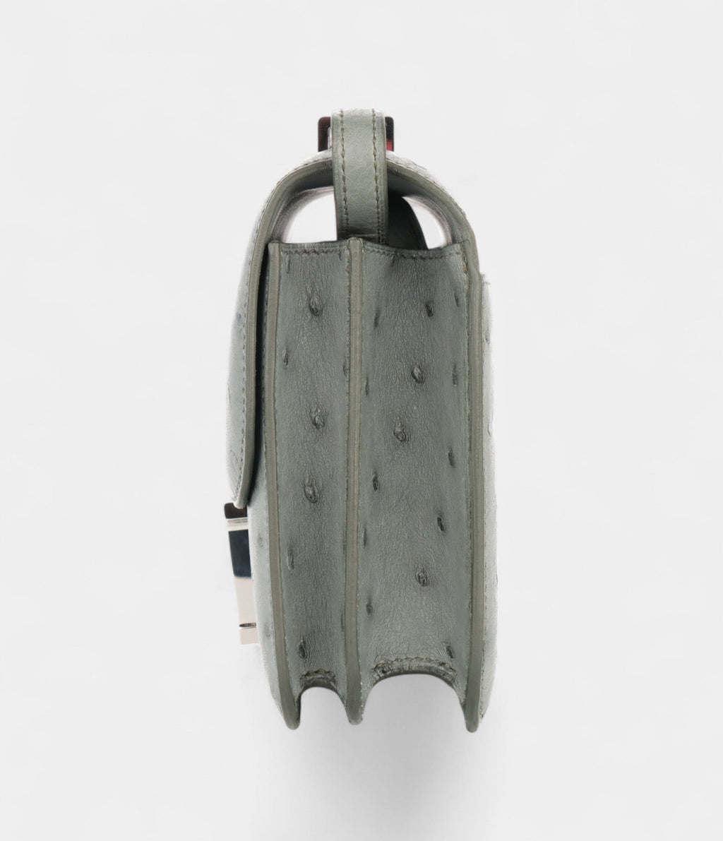 HMConstance 18 Ostrich Vert Amande Palladium Hardware